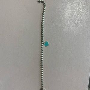 Tiffany & Co. Blue Enamel Mini Heart Tag Bead Bracelet